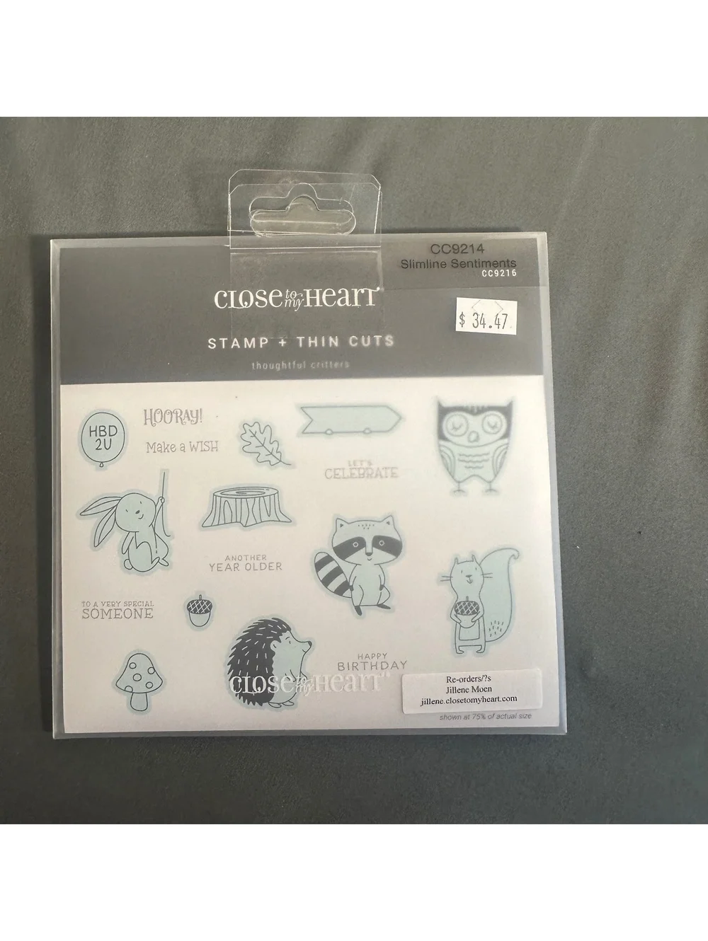 Close To My Heart CC9216 Thoughtful Critters Acrylic Stamp and Thin Cut Set